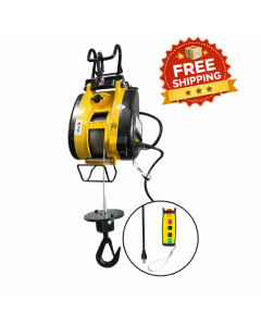 500 lb Oz Lifting Electric Builder’s Hoist- 75 FPM- 115V Single Phase- 90 ft Lift- Wireless Remote