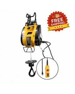 1/2 Ton Oz Lifting Electric Builder’s Hoist- 37 FPM- 115V Single Phase- 90 ft Lift